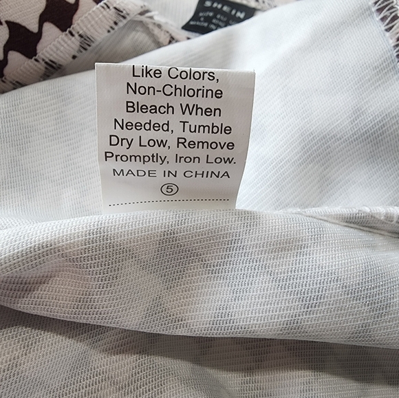 SHEIN Houndstooth Print Drop Shoulder Jacket, size L, brown/white - Picture 9 of 9